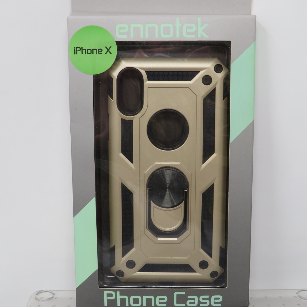 Iphone X Ennotek‎ Phone Case Magnetic Ring Gold And Black
